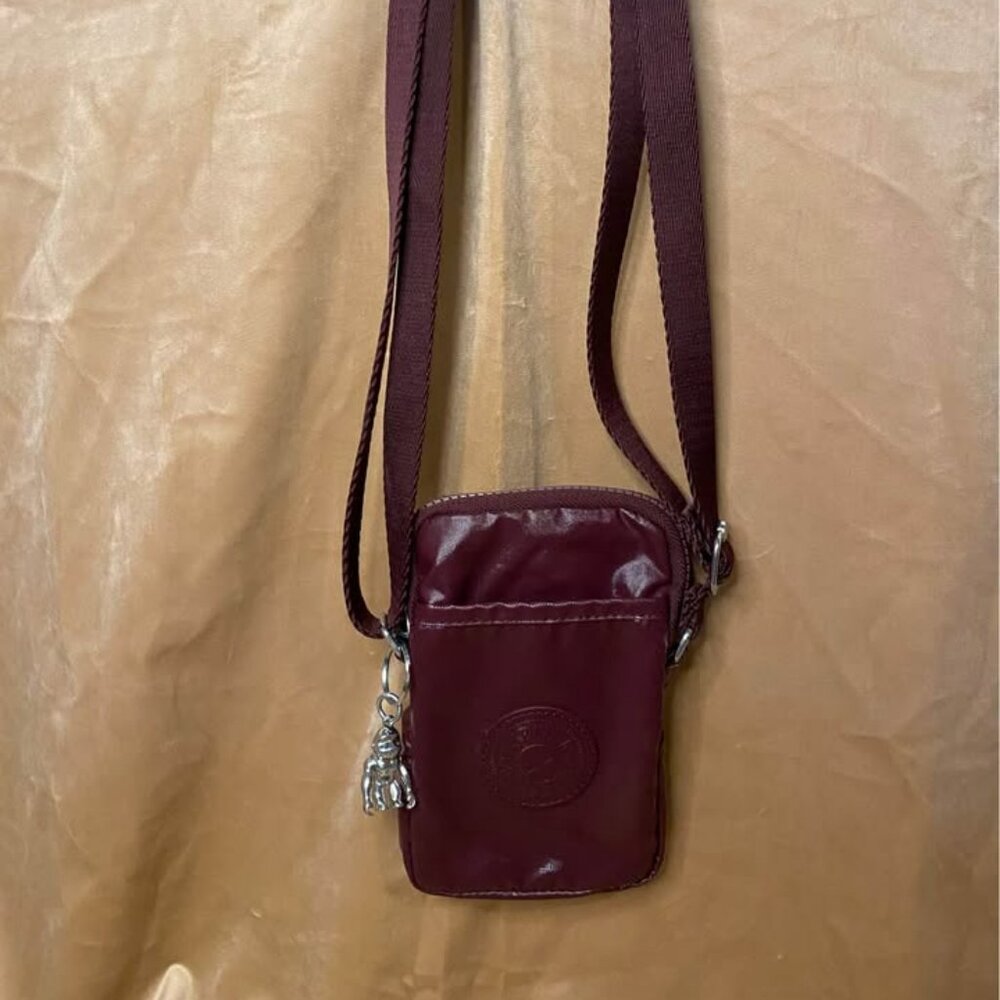 Kipling Tally Crossbody Phone Bag in Burgundy Lacquer